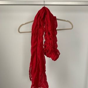 Red Ruffle Scarf